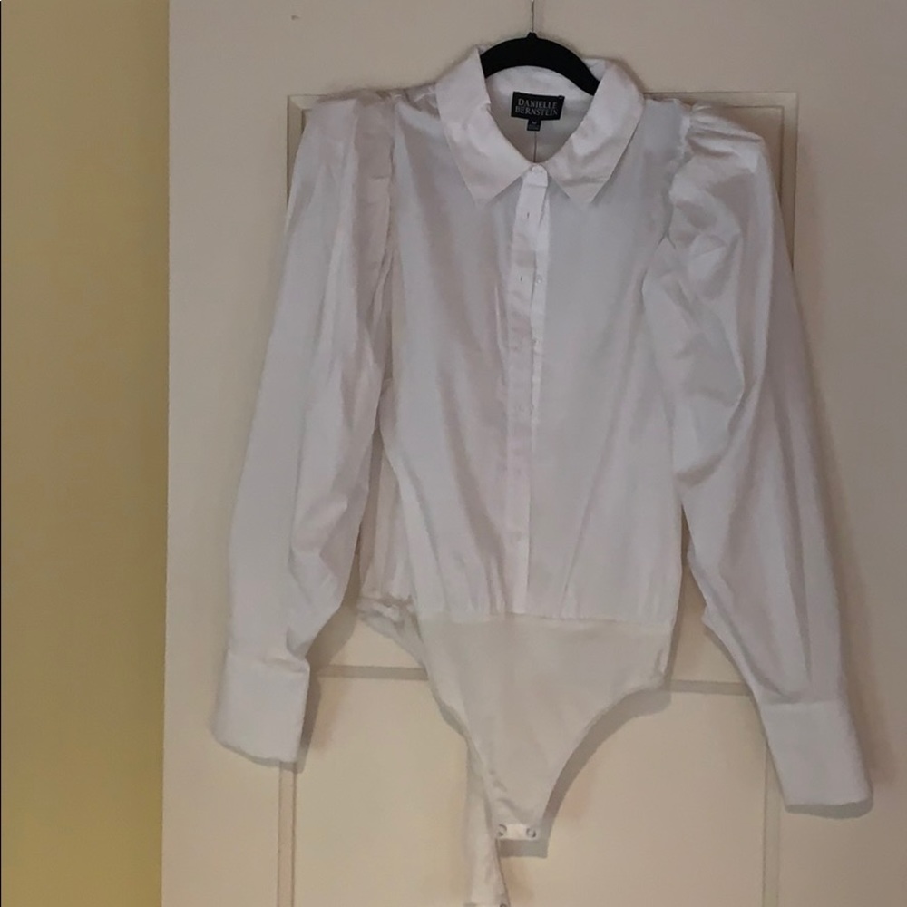 White button down down bodysuit